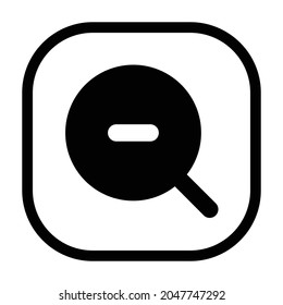 minimizar icono. Rectángulo redondeado de estilo plano aislado en fondo blanco. Ilustración del vector
