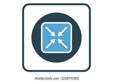 Minimize icon illustration. icon related to music player. Solid icon style. Simple vector design editable