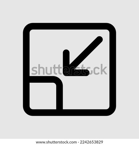 Minimize icon in line style about user interface, use for website mobile app presentation