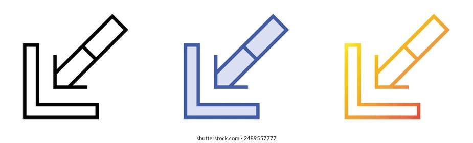 minimize icon. Linear, Blue Fill and Gradient Style Design Isolated On White Background