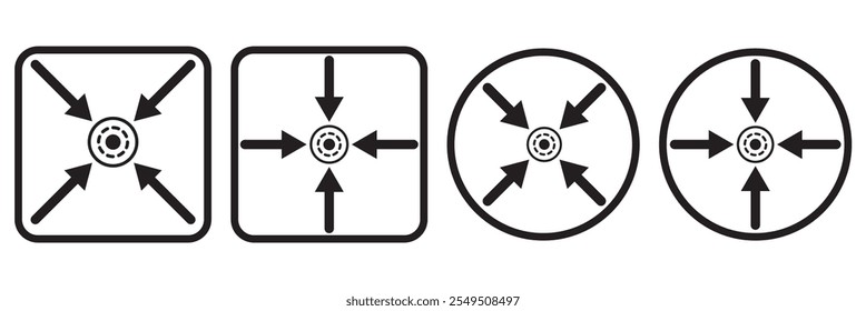 minimize icon rally compact size small scale arrow icons . shrink icon resize - four 4 arrows meeting point