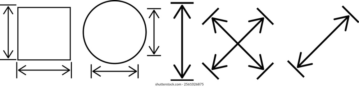 minimize icon rally compact size small scale arrows icons. vector eps10