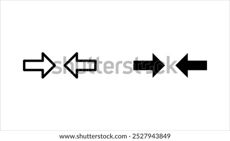 minimize icon set, rally compact size small scale arrows icons vector illustration on white background