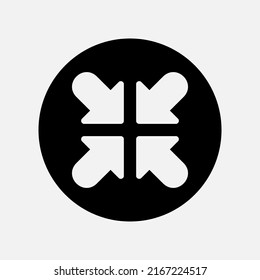 Minimize icon in solid style about user interface, use for website mobile app presentation