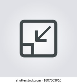Minimize Icon. minimize symbol isolated on Gradient background. Vector Illustration