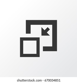 Minimize Icon Symbol. Premium Quality Isolated Decrease Element In Trendy Style.