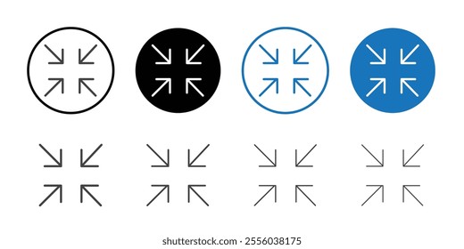 minimize icon Thin outline art symbol