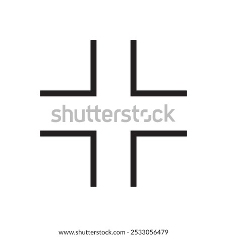 minimize icon Thin outline art symbol vector