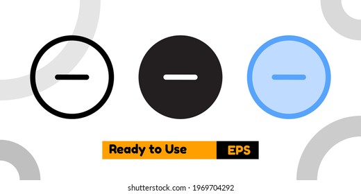 minimize icon with three style for social media, website, and presentation