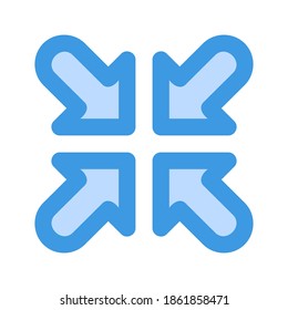 Minimize icon vector illustration in blue style for any projects, use for website mobile app presentation