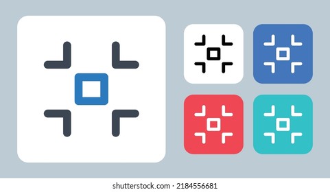 Minimize Icon - Vector Illustration . Minimize, Reduce, Shrink, Resize, Decrease, Small, Drag, Edit, Line, Outline, Flat, Icons .