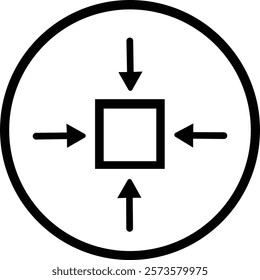 Minimize icon.Minimize  rally compact size small scale arrows icons . shrink icon resize in arrows.minimize four 4 arrows icon meeting point.Minimize Icon with reflection on white background.