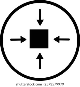 Minimize icon.Minimize  rally compact size small scale arrows icons . shrink icon resize in arrows.minimize four 4 arrows icon meeting point.Minimize Icon with reflection on white background.