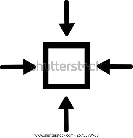 Minimize icon.Minimize  rally compact size small scale arrows icons . shrink icon resize in arrows.minimize four 4 arrows icon meeting point.Minimize Icon with reflection on white background.