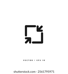 Minimize Line Icon. Editable Stroke