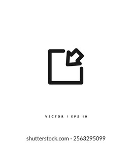 Minimize Line Icon. Editable Stroke