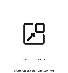Minimize Line Icon. Editable Stroke