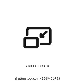 Minimize Line Icon. Editable Stroke