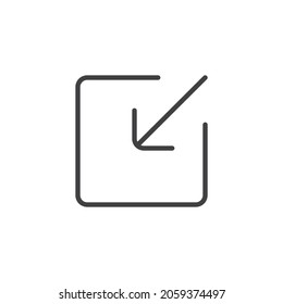 Minimize line icon. linear style sign for mobile concept and web design. Resize function outline vector icon. Symbol, logo illustration. Vector graphics