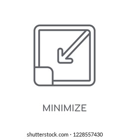 Minimize linear icon. Modern outline Minimize logo concept on white background from User Interface and Web Navigation collection. Suitable for use on web apps, mobile apps and print media.