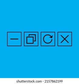 Minimize Maximize Close Refresh Window minimalis Icon line