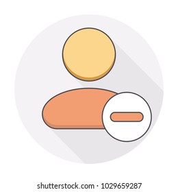 Minimize minus user icon. Vector illustration