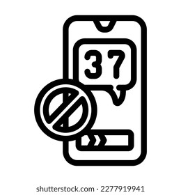 minimize phone use headache treatment line icon vector. minimize phone use headache treatment sign. isolated contour symbol black illustration