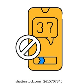 minimize phone use headache treatment line icon vector. minimize phone use headache treatment sign. isolated symbol illustration