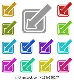 minimize the program window icon in multi color. Simple glyph vector of web set for UI and UX, website or mobile application