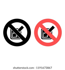 minimize the program window ban, prohibition icon. Simple glyph vector of web set for UI and UX, website or mobile application