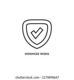minimize risks line icon. linear style sign for mobile concept and web design. Outline vector icon. Symbol, logo illustration. Vector graphics