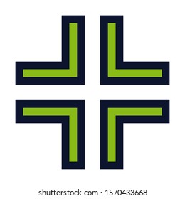Minimize Symbol. Simple Vector Color Icon.