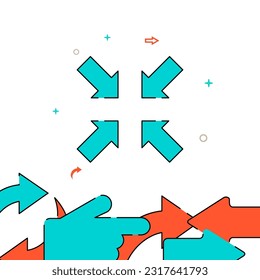 Minimize a window filled line vector icon, simple illustration, related bottom border.