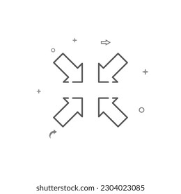 Minimize a window simple vector line icon. Symbol, pictogram, sign isolated on white background. Editable stroke. Adjust line weight.