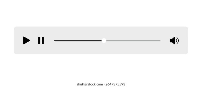 Minimized video player bar or audio player control panel.