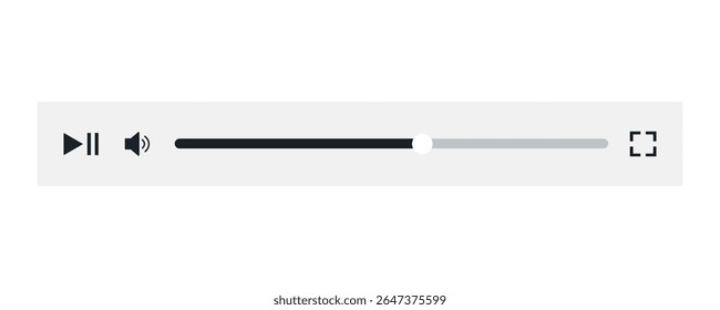 Minimized video player bar or audio player control panel.