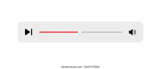 Minimized video player bar or audio player control panel.