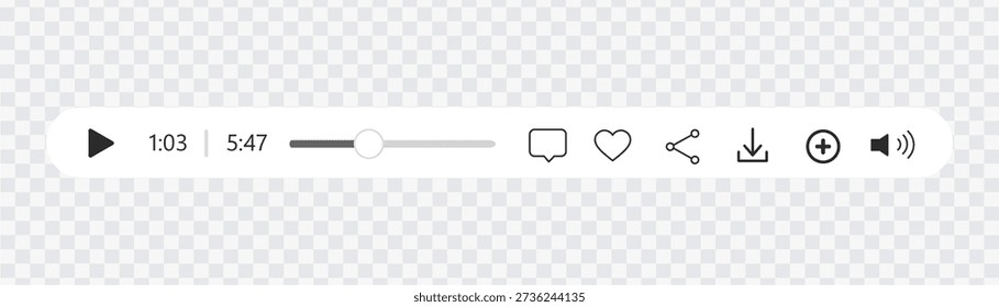 Minimized video player bar or audio player control panel.