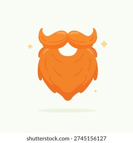 Minimlalist Flat leprechaun beard icon for St Patrick's Day