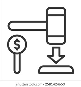 Minimum Bid Icon Vector Illustration Outline