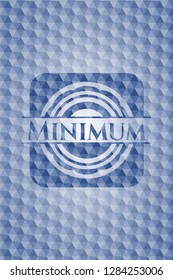 Minimum blue emblem with geometric background.