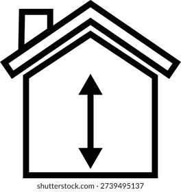 Minimum ceiling height icon. Ceiling height sign. flat style.