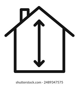 Minimale Deckenhöhen Symbol Vektorgrafik Symbol oder Vorzeichensatz Kollektion in schwarzweißen Umrissen