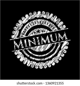 Minimum chalkboard emblem on black board