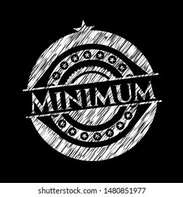 Minimum chalkboard emblem written on a blackboard. Vector Illustration. Detailed.