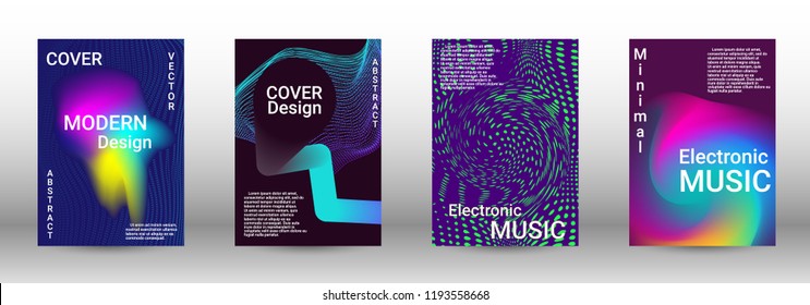 Minimum coverage of the vector. Cover design. Set of modern abstract musical backgrounds. Sound flyer for creating a fashionable abstract cover, banner, poster, booklet.