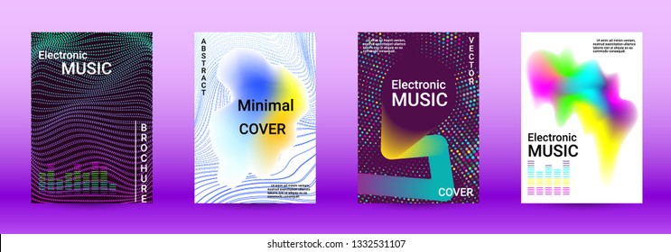 Minimum coverage of the vector. Cover design. Set of modern abstract musical backgrounds. Sound flyer for creating a fashionable abstract cover, banner, poster, booklet.
