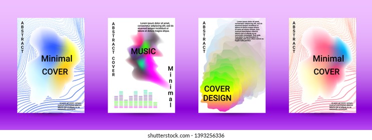 Minimum coverage of the vector. Cover design. Set of modern abstract musical backgrounds. Sound flyer for creating a fashionable abstract cover, banner, poster, booklet.