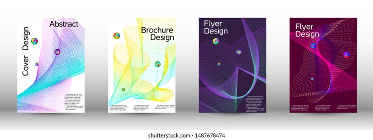 Minimum coverage of a vector. Cover design. A set of modern abstract covers. Minimal vector cover design with abstract lines.