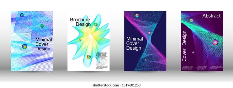 Minimum coverage of a vector. Cover design. Set of modern abstract musical backgrounds. Sound flyer for creating a fashionable  cover, banner, poster, booklet.